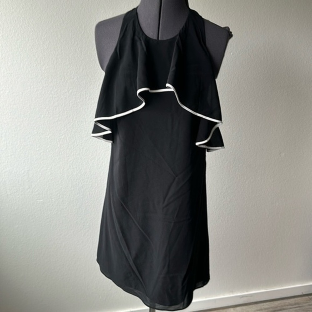 NWT Alice & Olivia dress size XS black white trim halter special occasion